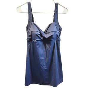 GABAR Twist Bra Swimdress Tummy Control Chlorine Resistant UV Protection Sz8 NWT